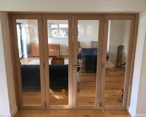 Glass interior french doors