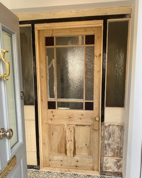 Wooden door installation