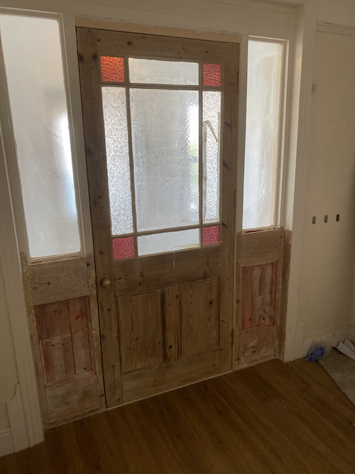 Newly installed timber door