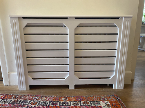 timber radiator cover painting white