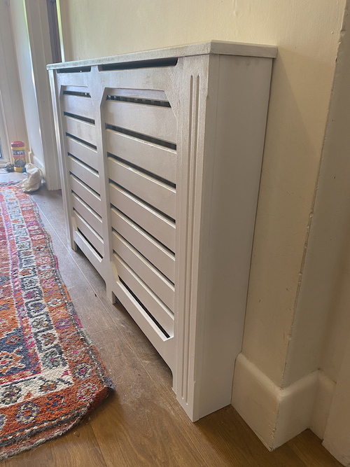 timber radiator cover painting white